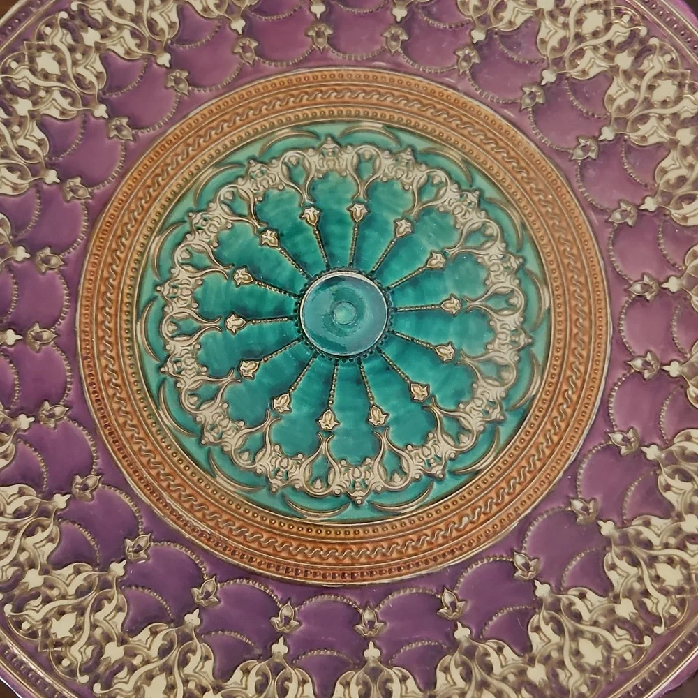 Ornate Purple and Gold Decorative Plates - Picture 5 of 5